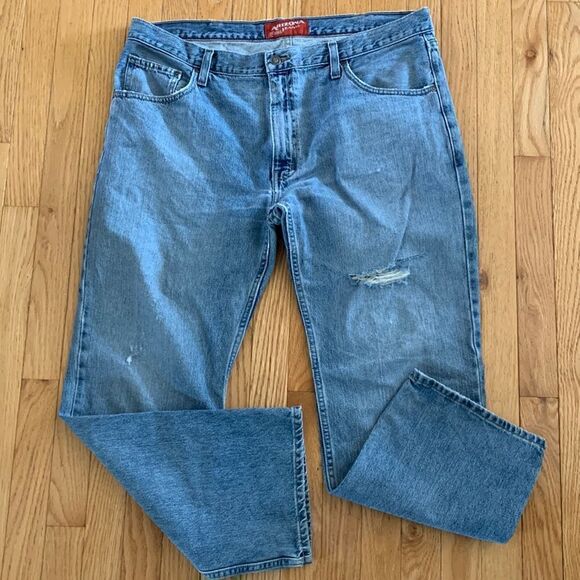 Vintage 90s Arizona light washed distressed Denim Jeans 38 x 28‎ - Picture 1 of 9